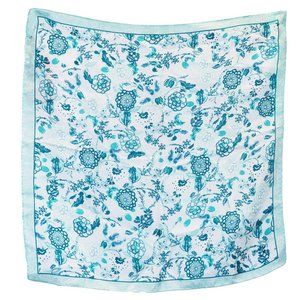 NWT 100% Floral Green Silk Bandana